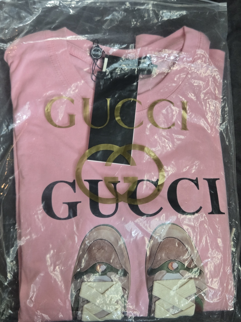 GUCCI Pink Graphic Sneaker Print Tee - Picture 16 of 16